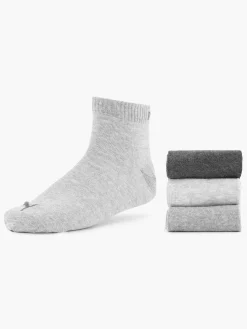 Puma Sokken-Grijze Quarter Plain 3 Pak 39-42
