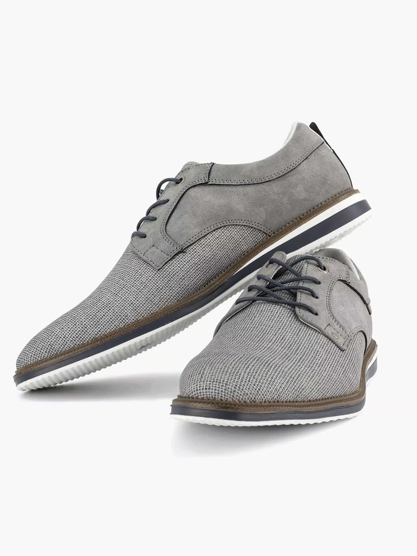 AM SHOE Geklede Schoenen-Grijze Veterschoen