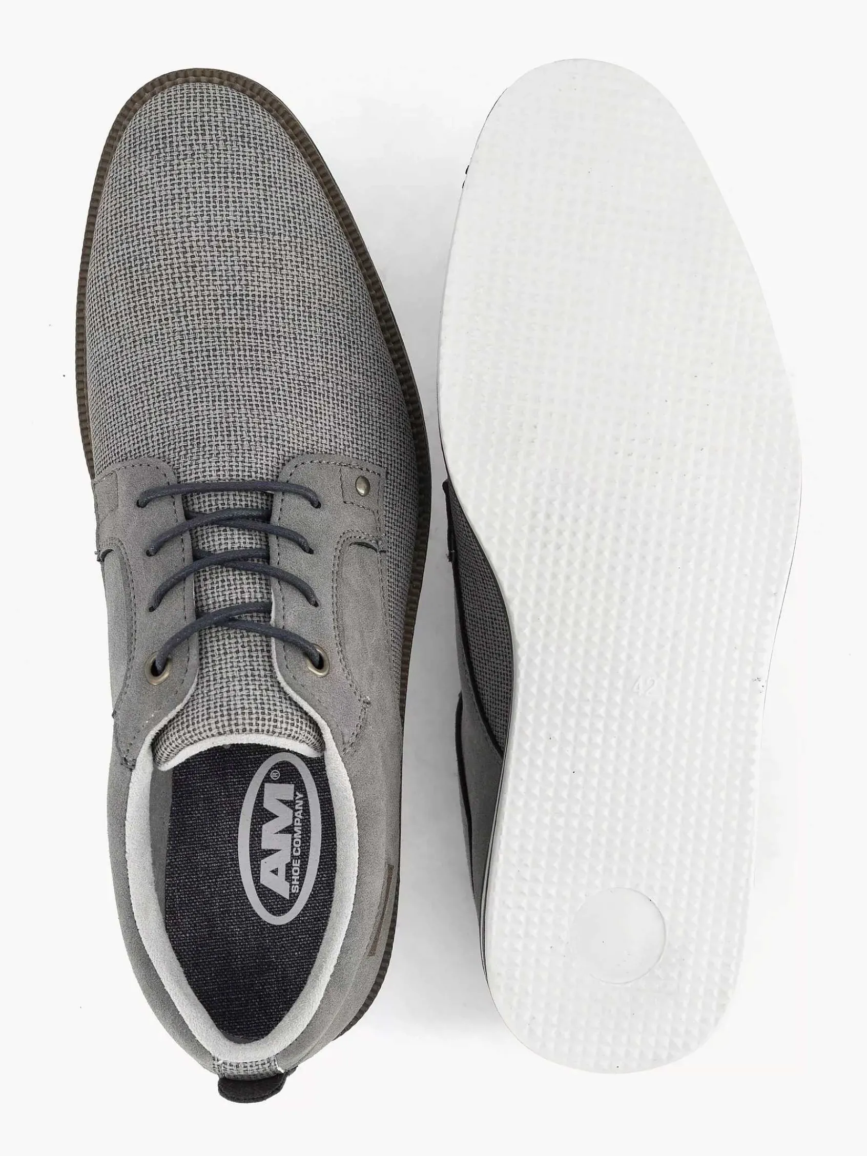 AM SHOE Geklede Schoenen-Grijze Veterschoen