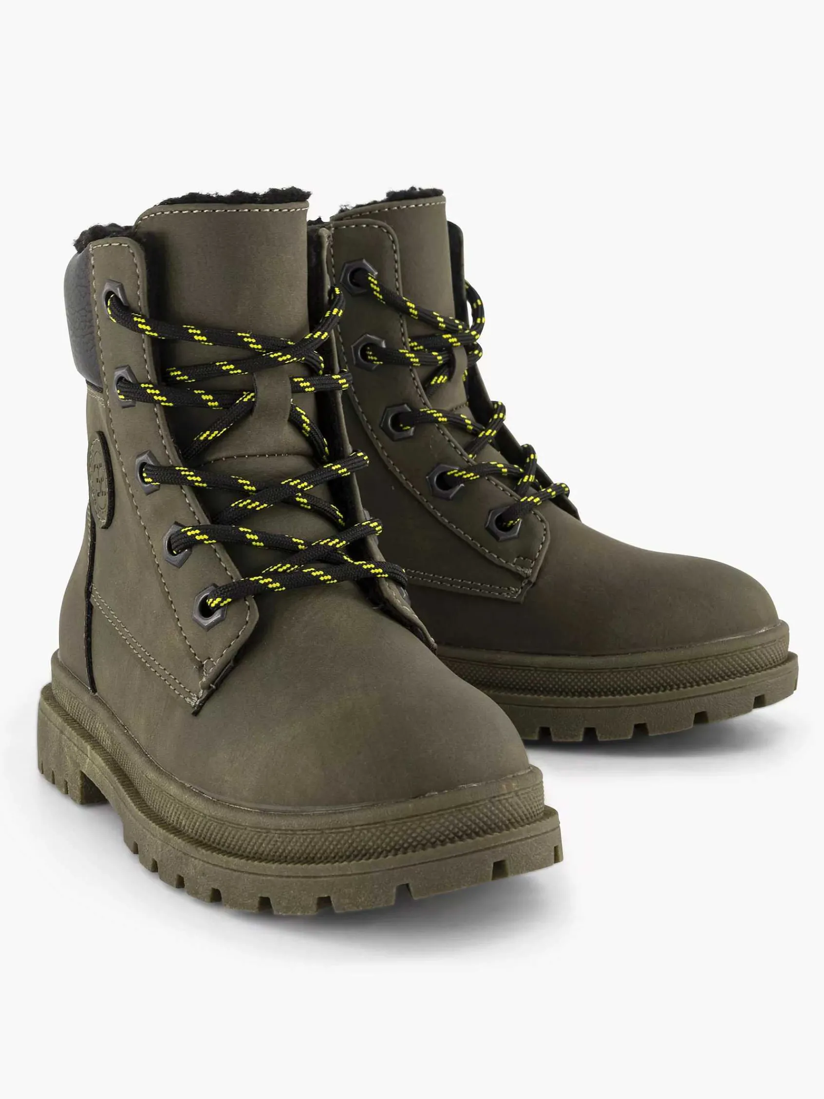 Vty Jongensschoenen-Groene Hoge Veterboot