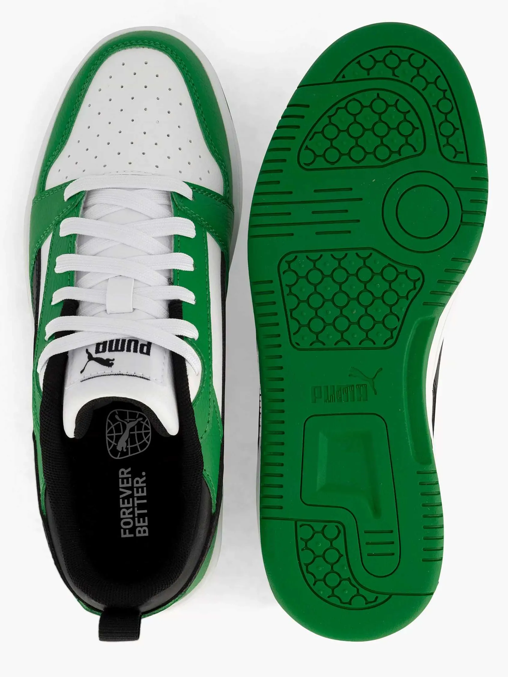 Puma Jongensschoenen-Groene Rebound V6 Lo Jr