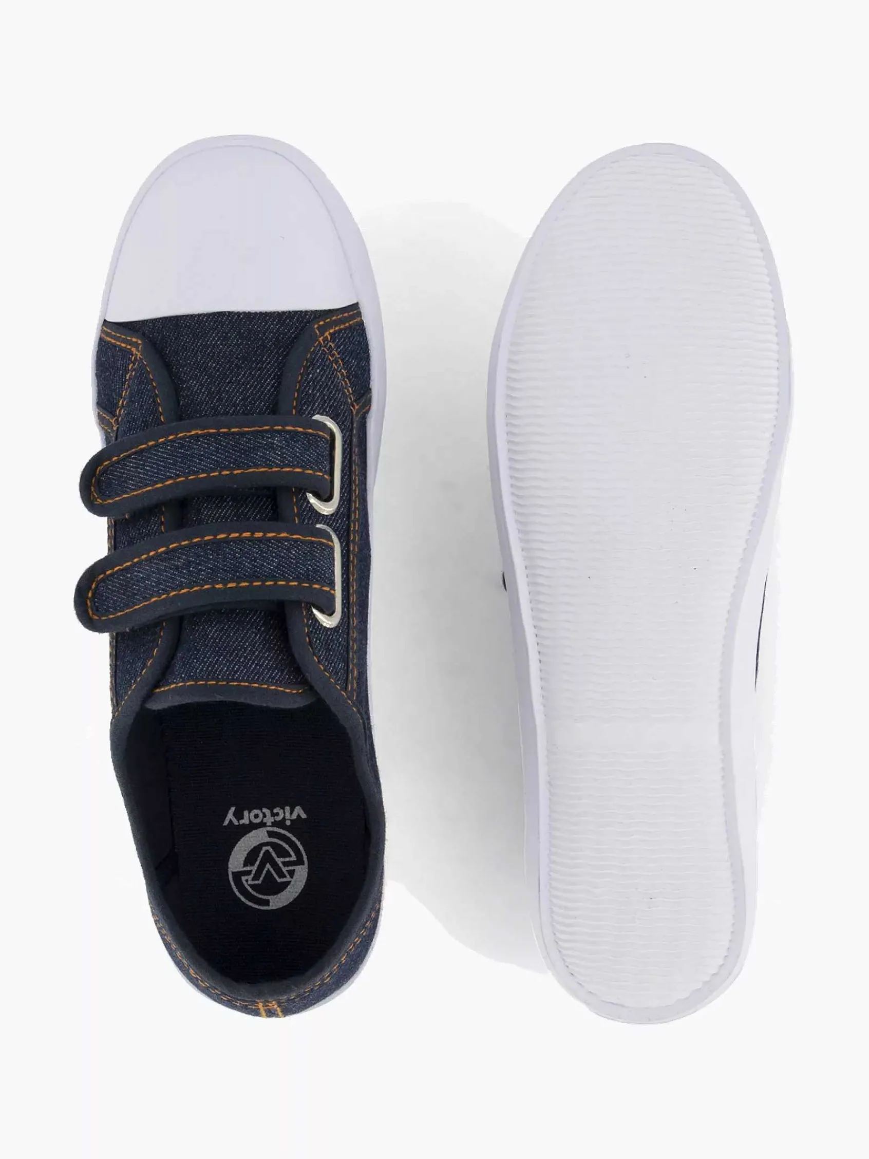 Vty Babyschoenen-Jeansblauwe Gymschoen Klittenband
