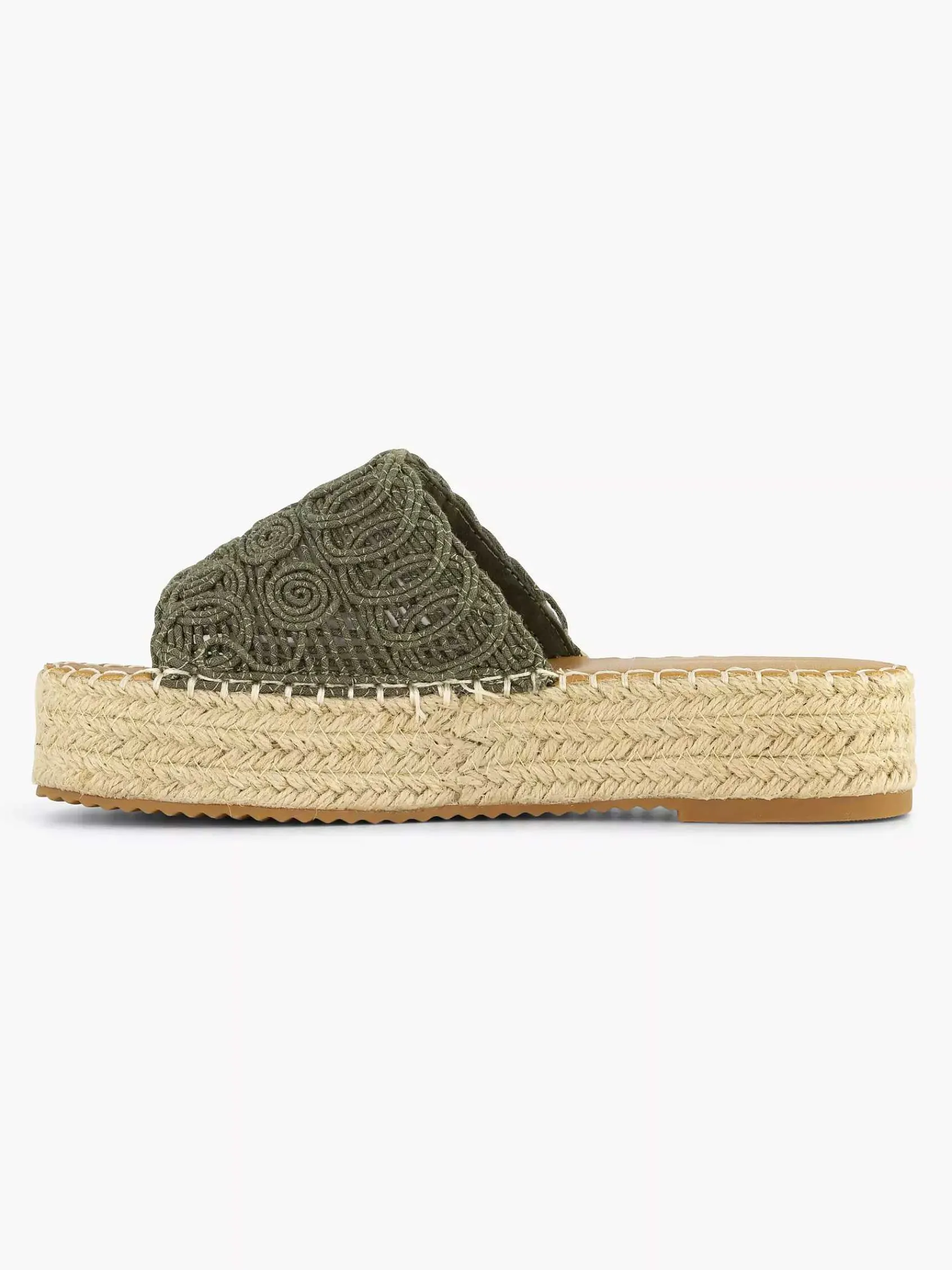 Graceland Slippers-Khaki Platform Slipper