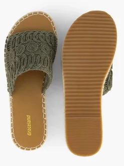 Graceland Slippers-Khaki Platform Slipper
