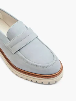 5th Avenue Instappers-Lichtblauwe Chunky Nubuck Loafer
