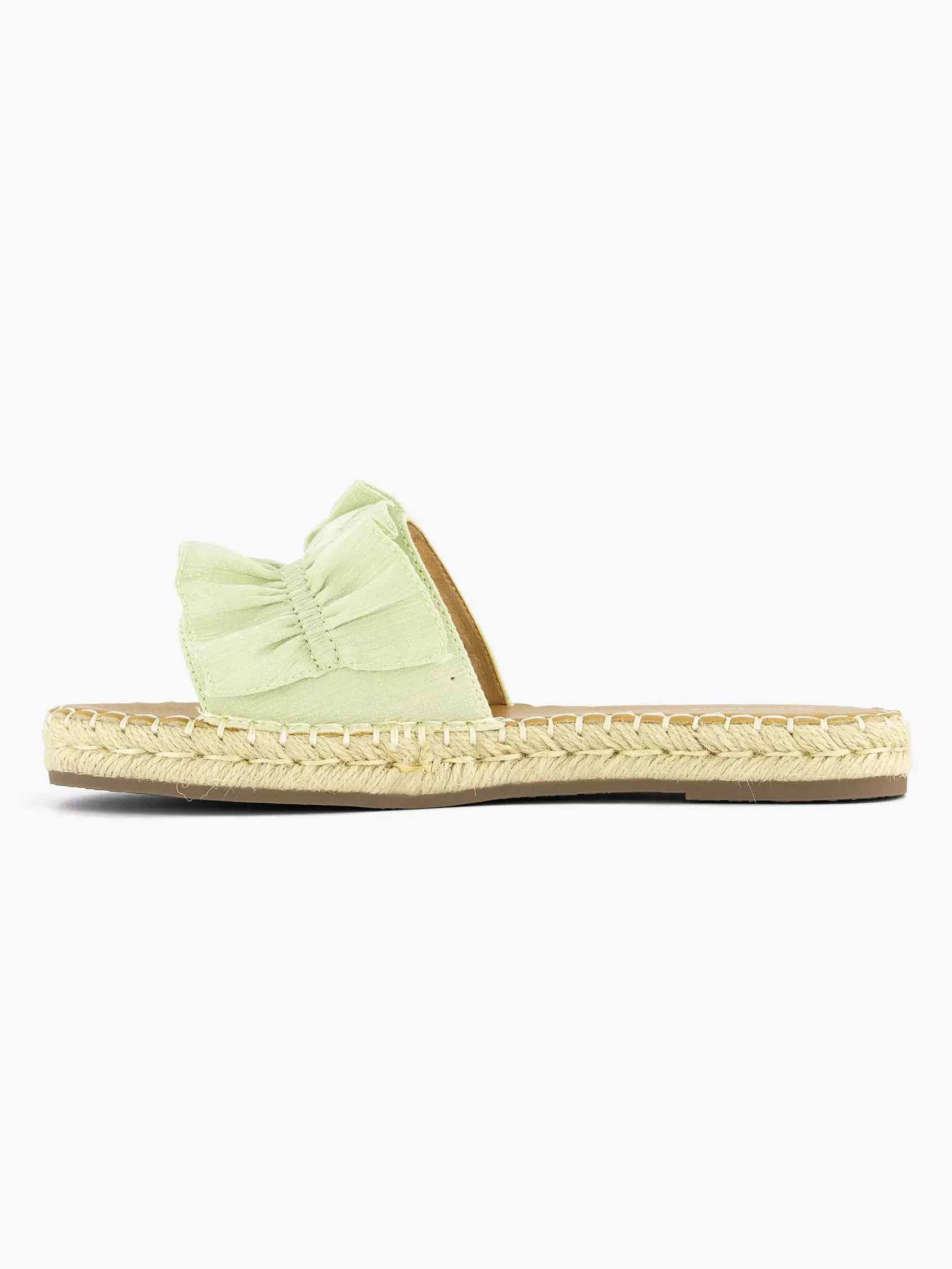 Graceland Slippers-Lichtgroene Slipper Roesjes