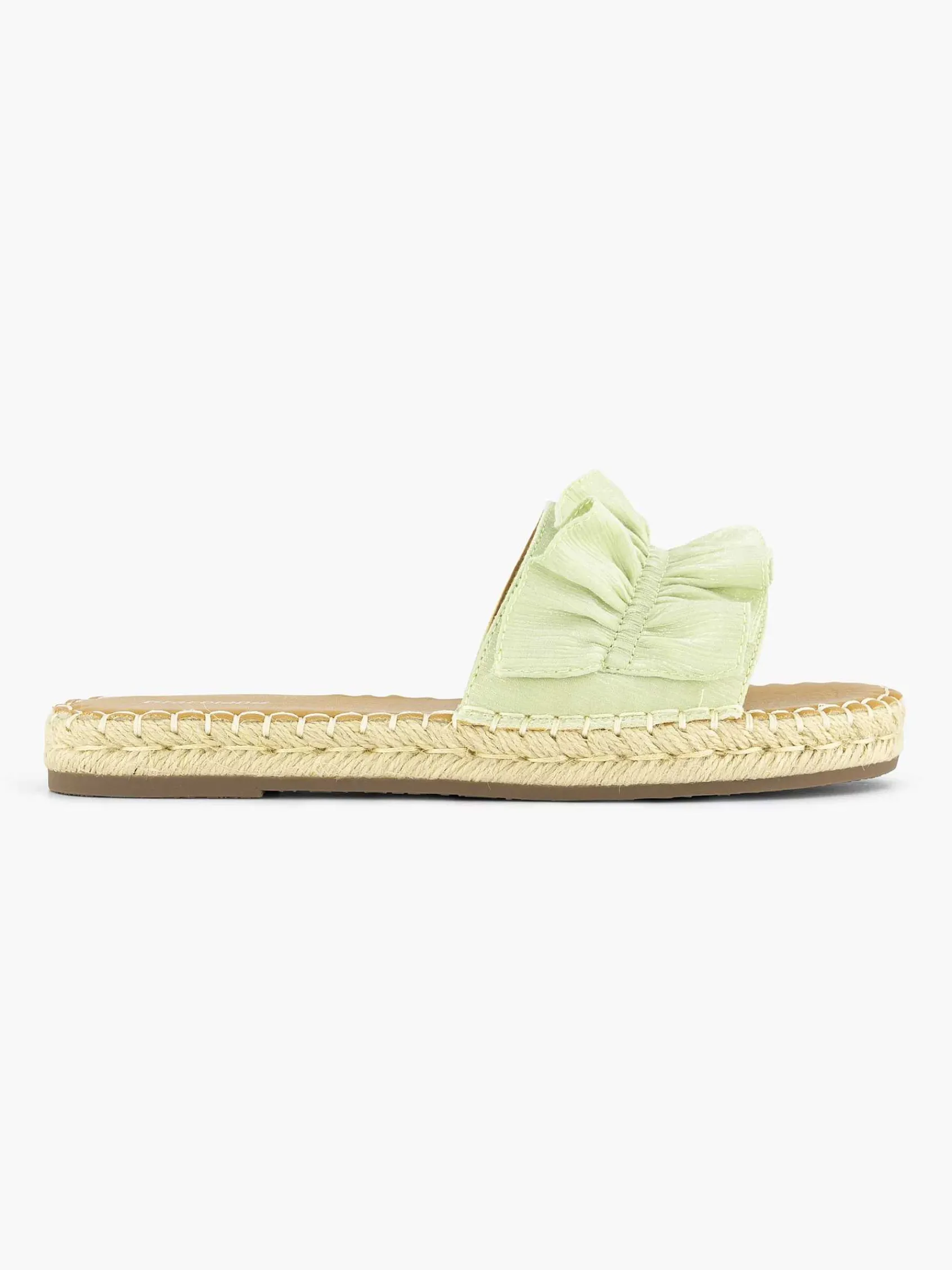 Graceland Slippers-Lichtgroene Slipper Roesjes