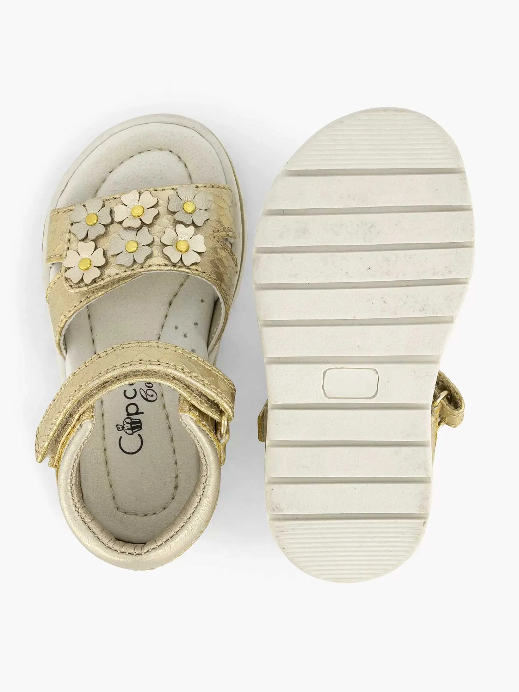 Cupcake Couture Jongensschoenen-Platina Sandaal Bloemen