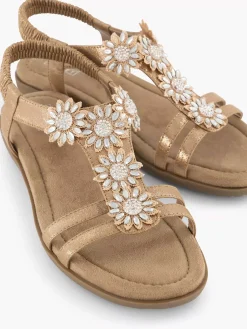 Easy Street Comfort Schoenen-Rosegouden Comfort Sandaal Steentjes