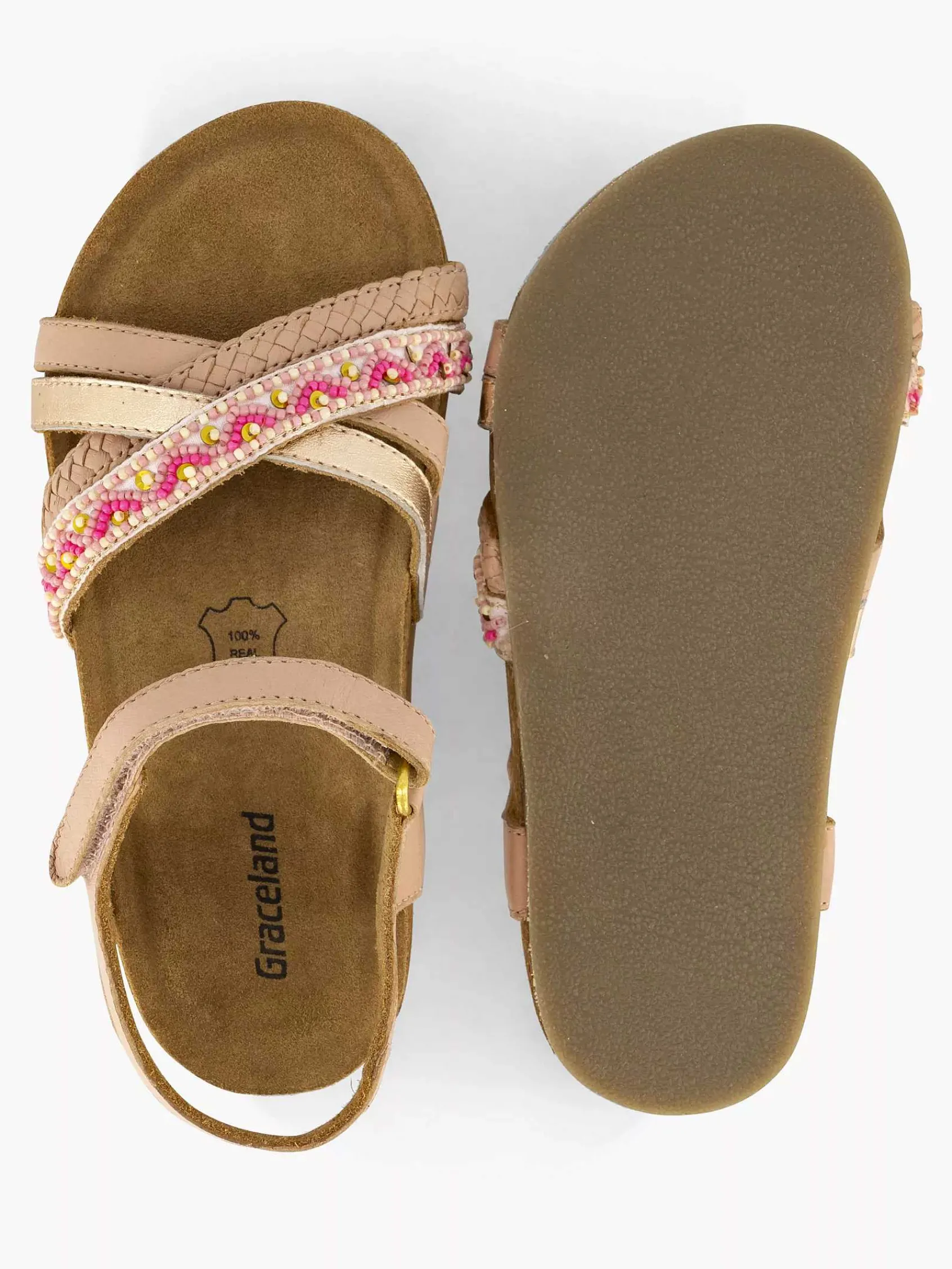 Graceland Babyschoenen-Rosegouden Sandaal