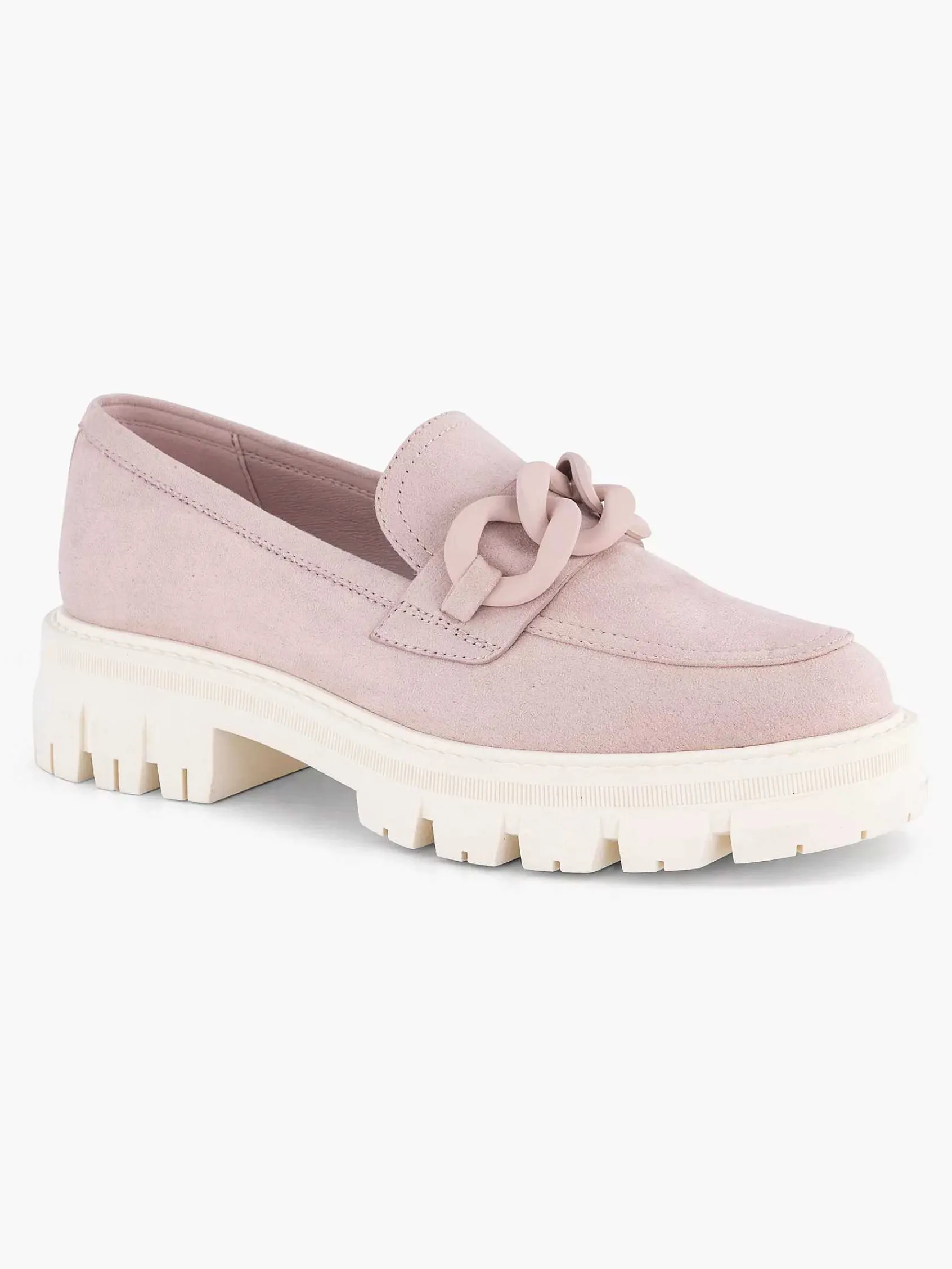 Oxmox Instappers-Roze Chunky Loafer Sierketting
