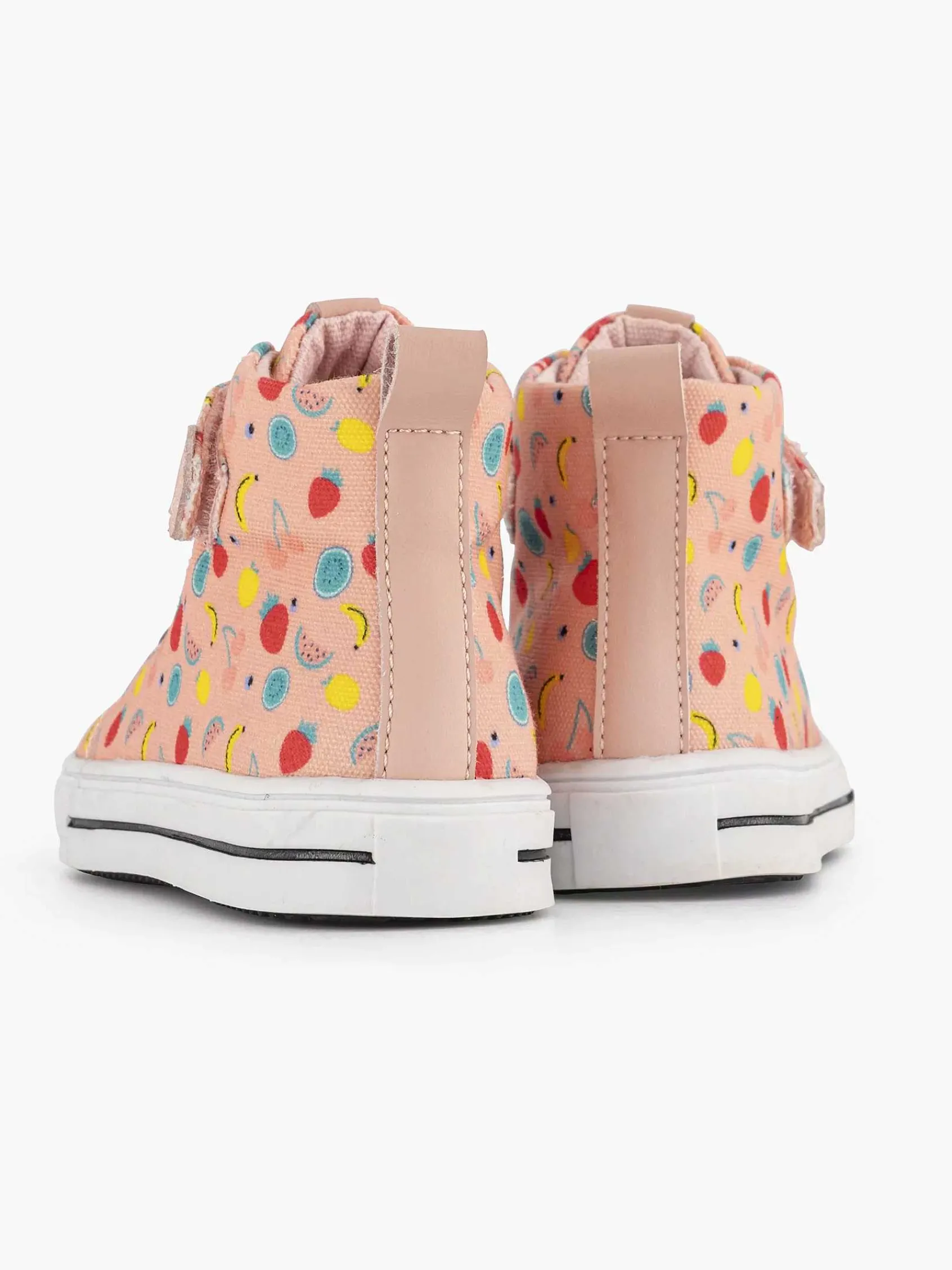 Graceland Jongensschoenen-Roze Hoge Canvas Sneaker Fruit