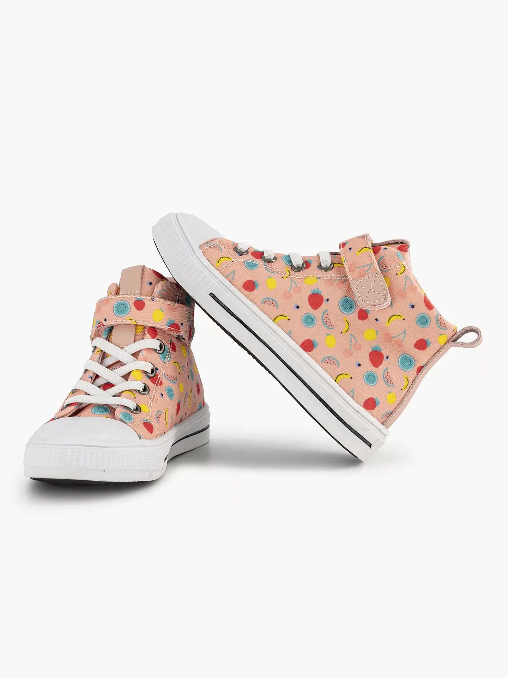 Graceland Jongensschoenen-Roze Hoge Canvas Sneaker Fruit
