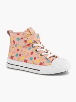 Graceland Jongensschoenen-Roze Hoge Canvas Sneaker Fruit