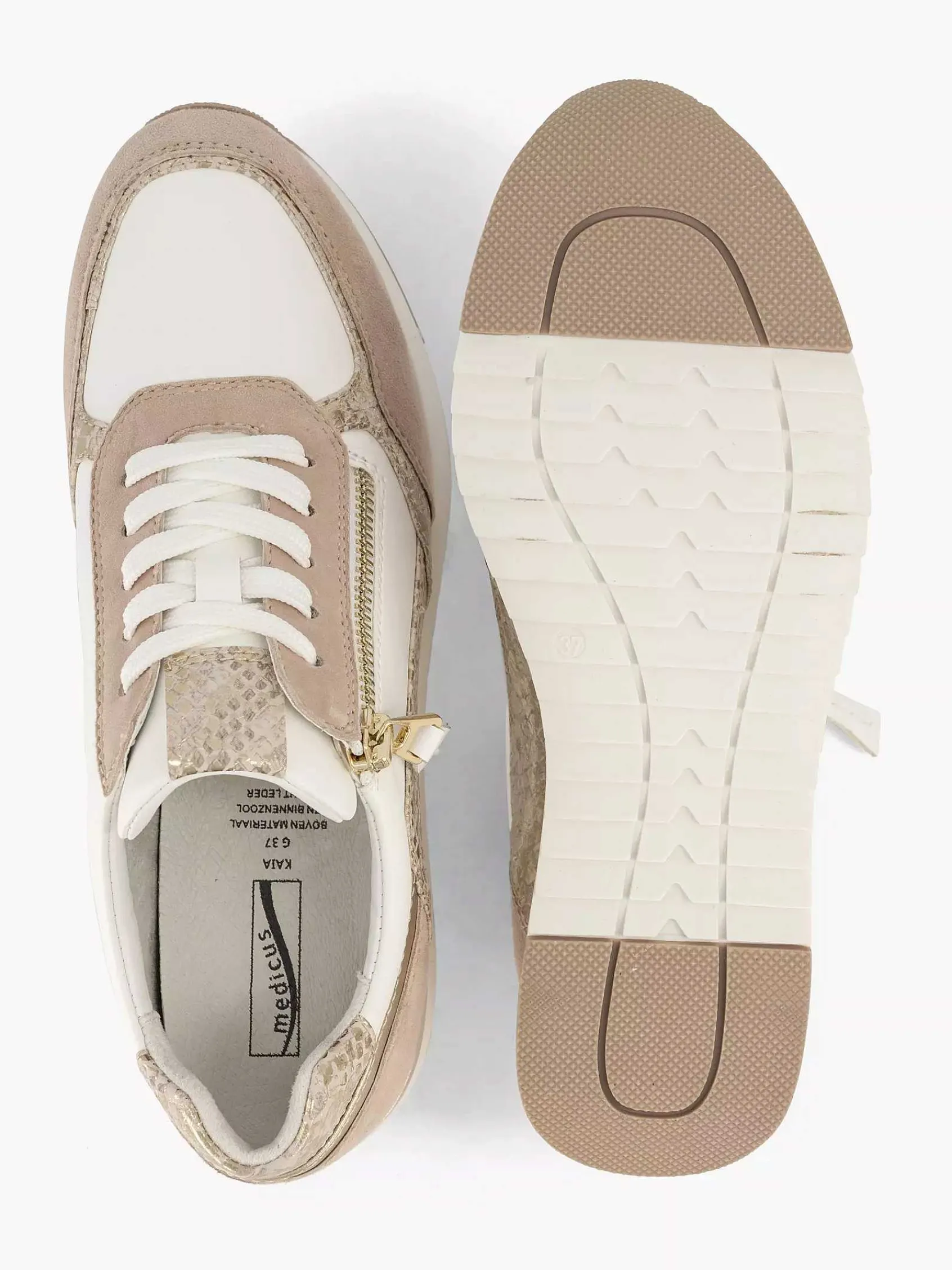 Medicus Comfort Schoenen-Roze Leren Sneaker