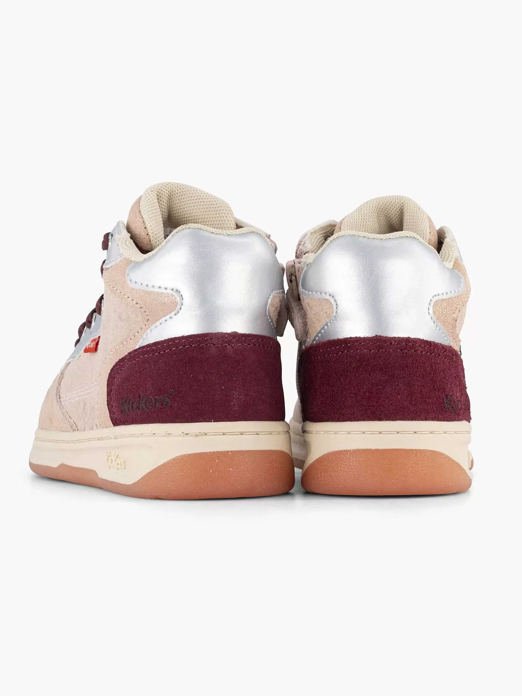 Kickers Babyschoenen-Roze Leren Sneaker
