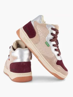 Kickers Babyschoenen-Roze Leren Sneaker