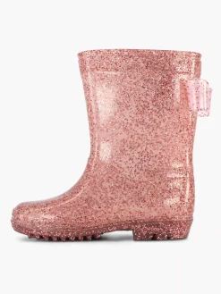 Landrover Jongensschoenen-Roze Regenlaars Glitter Strik