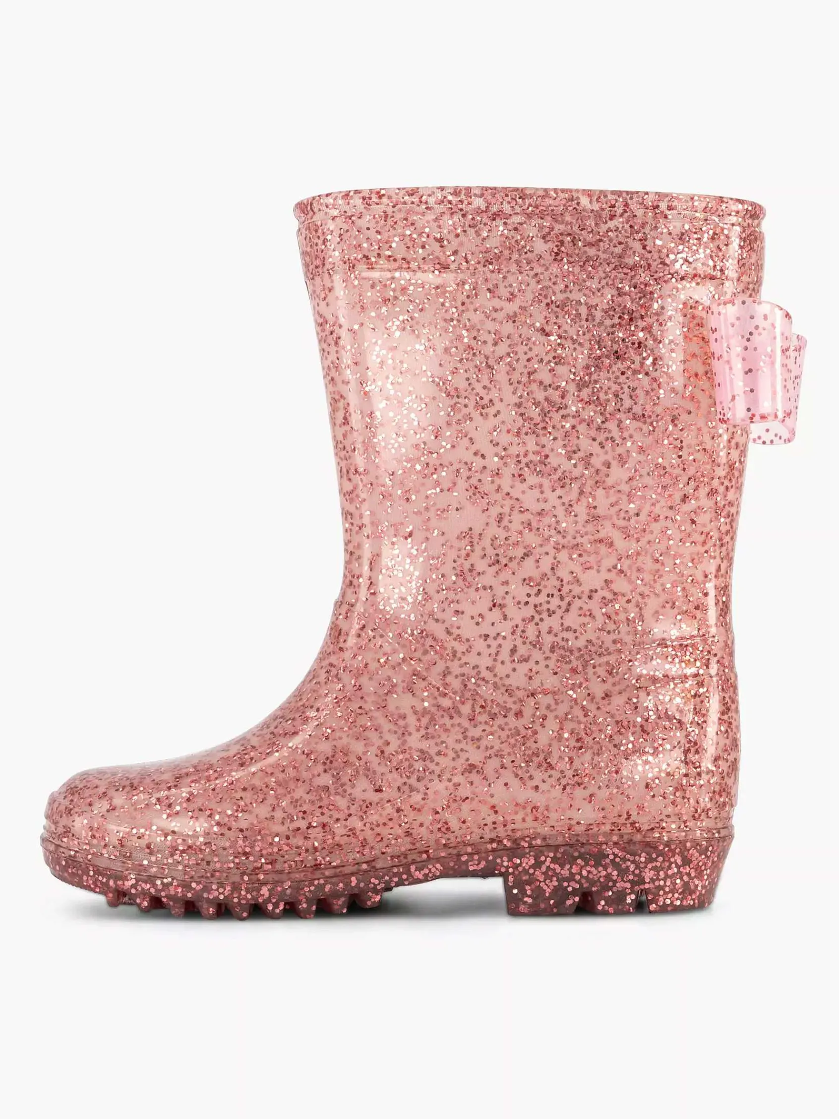 Landrover Jongensschoenen-Roze Regenlaars Glitter Strik
