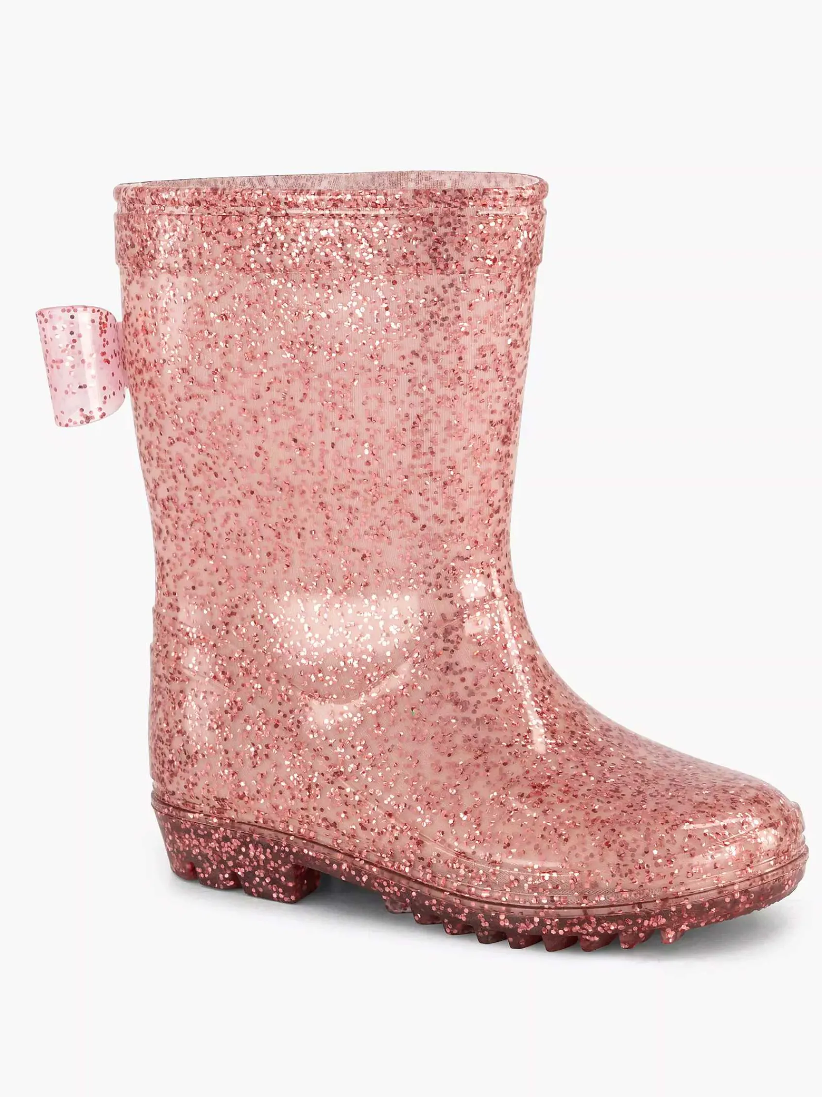 Landrover Jongensschoenen-Roze Regenlaars Glitter Strik