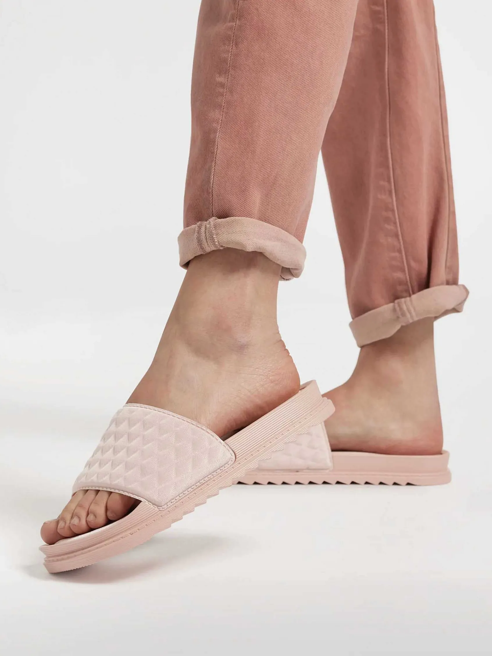 Oxmox Slippers-Roze Slipper Doorgestikt
