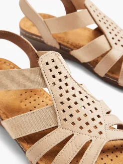 Easy Street Comfort Schoenen-Taupe Leren Sandaal