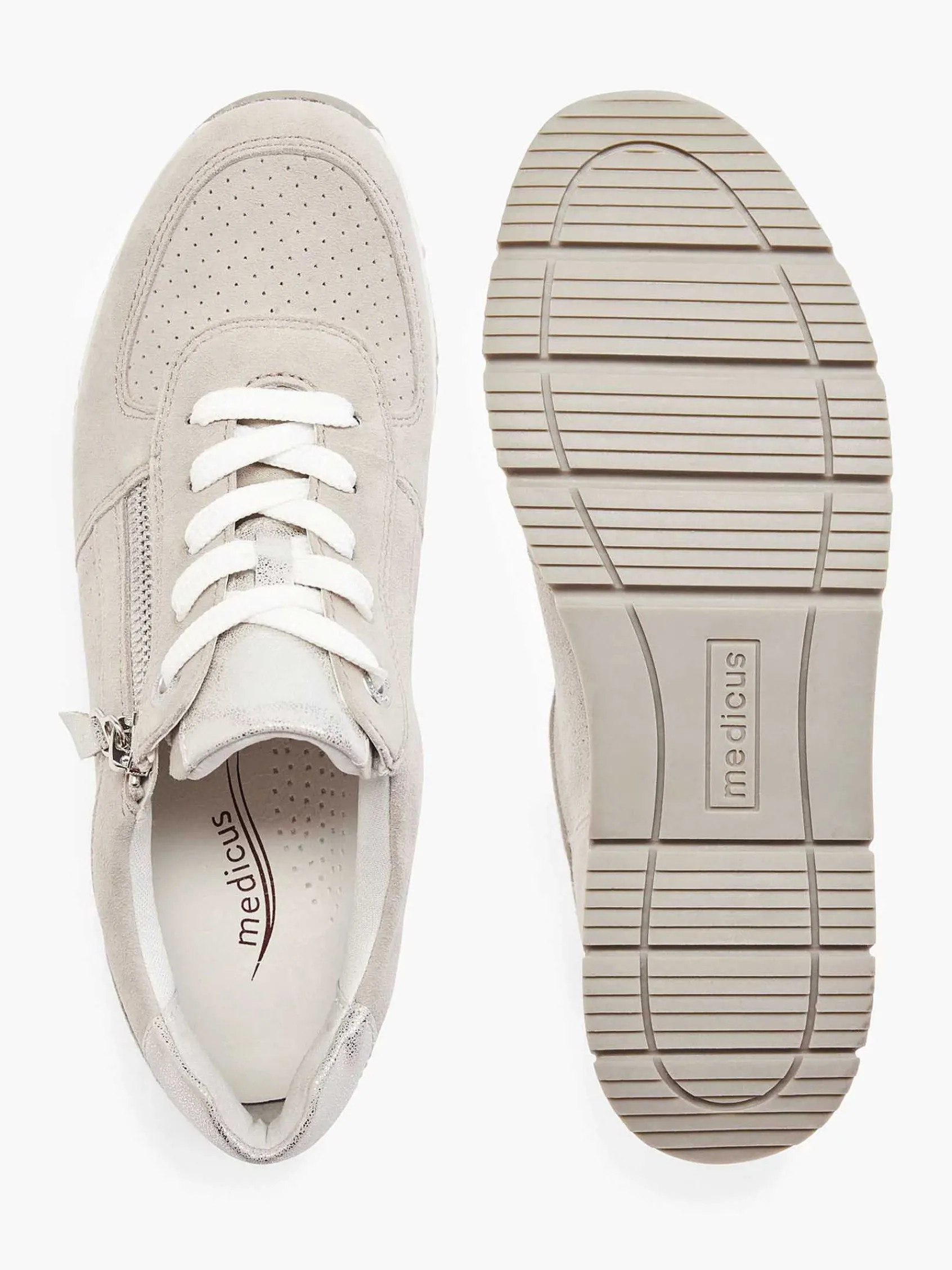 Medicus Comfort Schoenen-Taupe Leren Sneaker