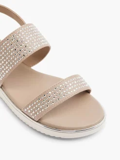Graceland Sandalen-Taupe Sandaal Sierketting
