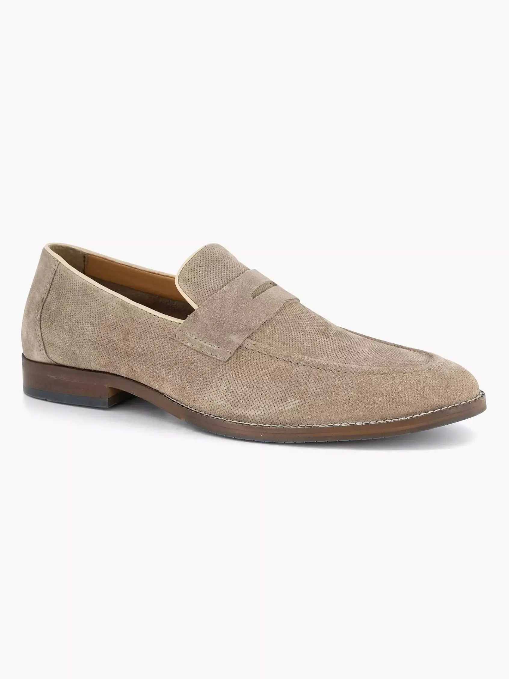 AM SHOE Instappers-Taupe Suede Instapper