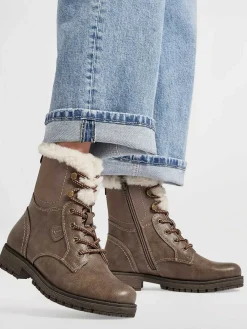 Easy Street Enkellaarzen & Boots-Taupe Veterboot