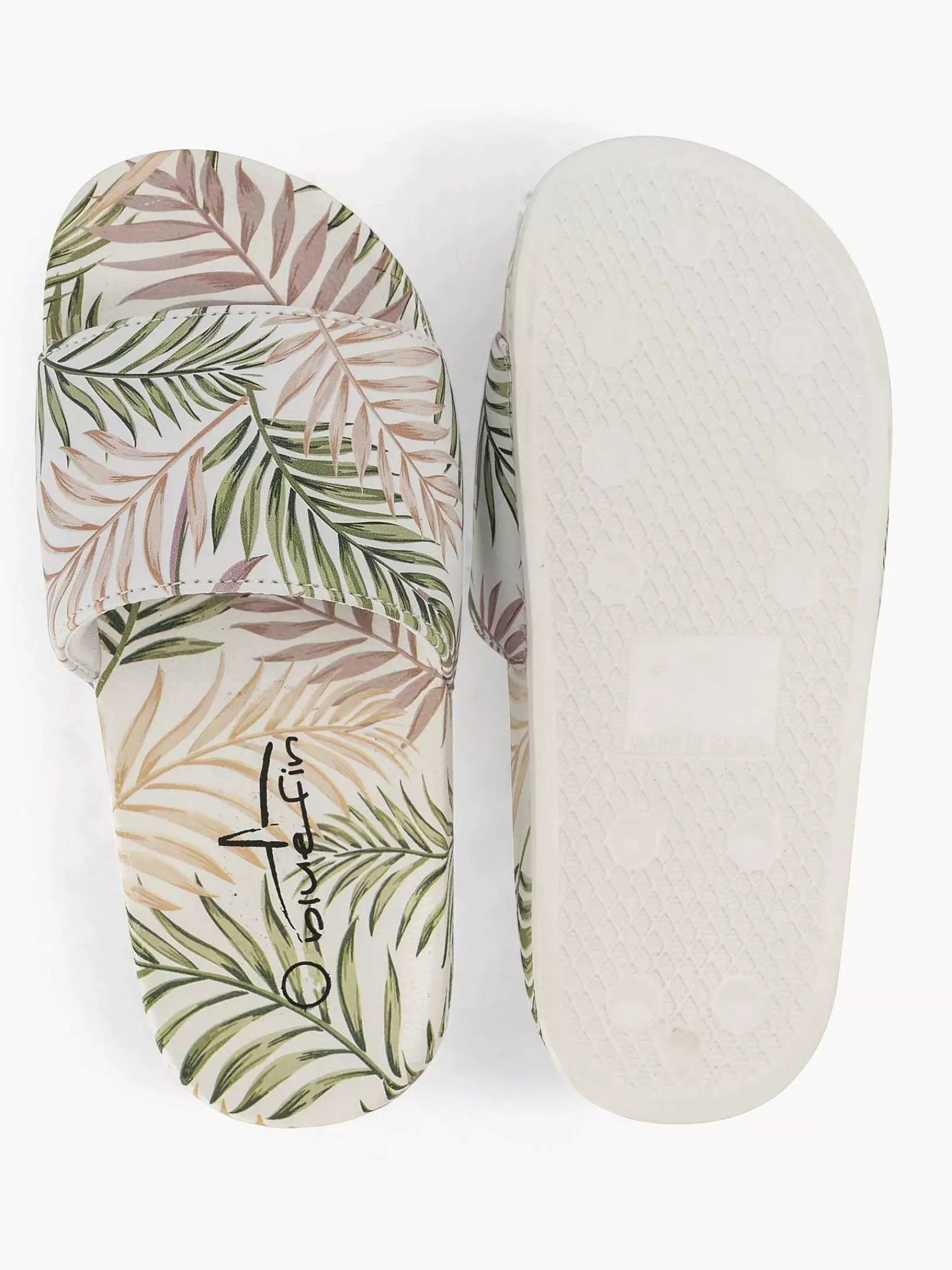 Blue Fin Jongensschoenen-Wit/ Groene Slipper Bladeren