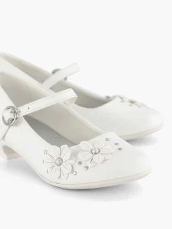 Cupcake Couture Jongensschoenen-Witte Ballerina Bloemetjes
