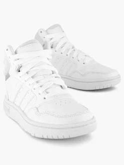 adidas Jongensschoenen-Witte Hoops Mid 3.0 K