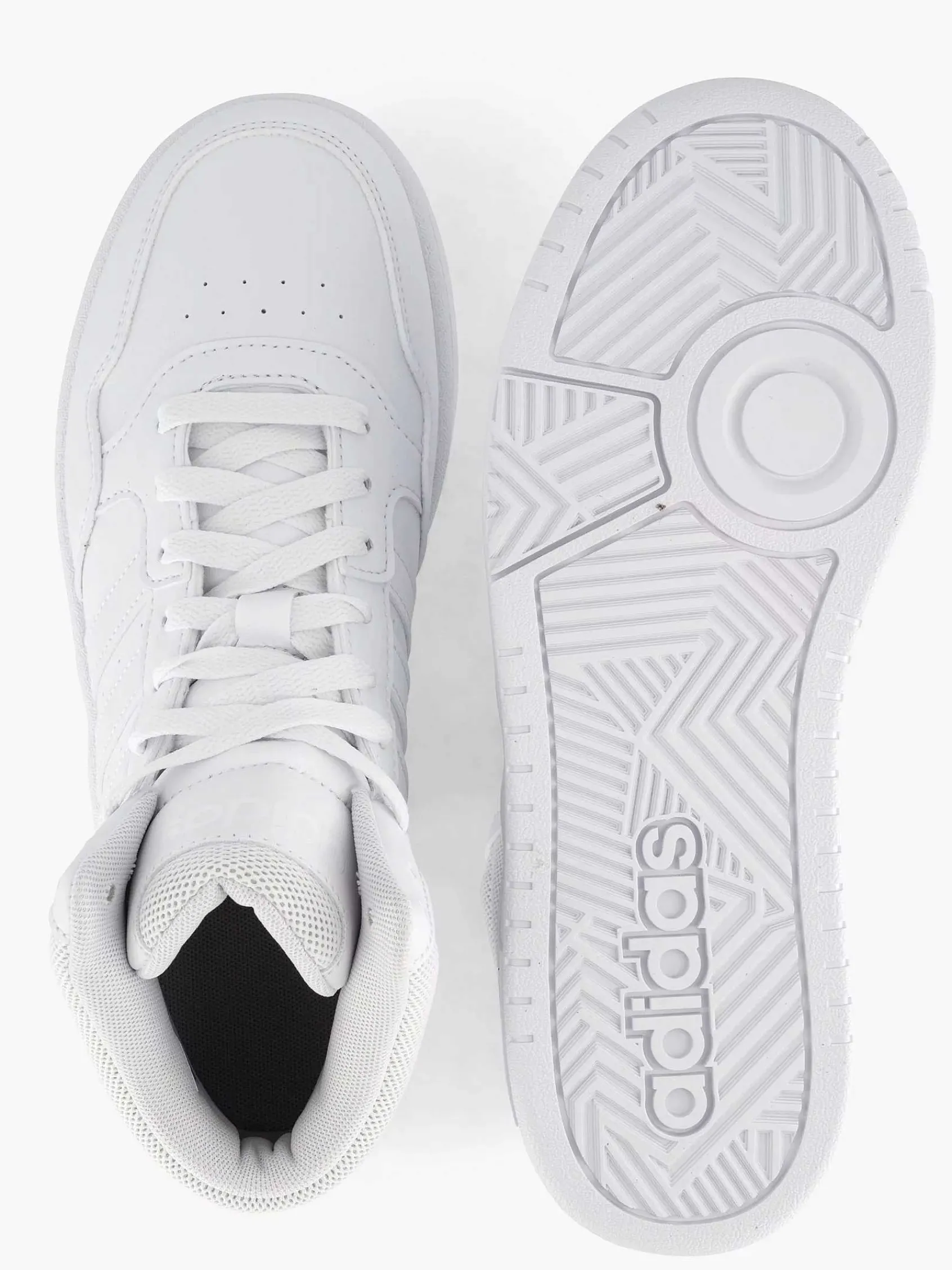adidas Jongensschoenen-Witte Hoops Mid 3.0 K