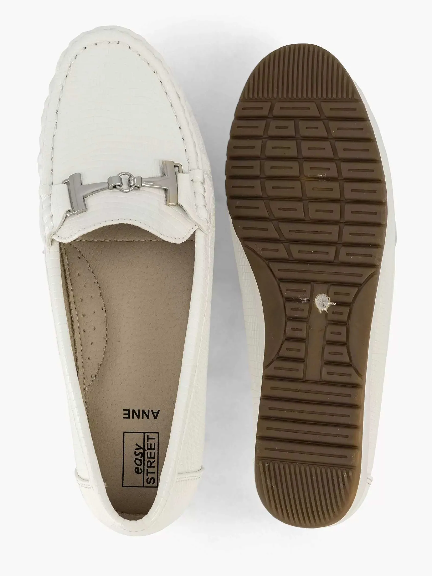 Easy Street Comfort Schoenen-Witte Instapper Sierketting