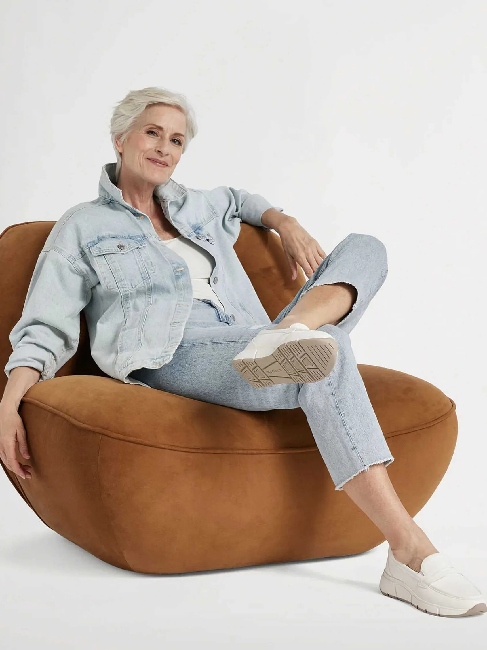 Medicus Comfort Schoenen-Witte Leren Comfort Instapper