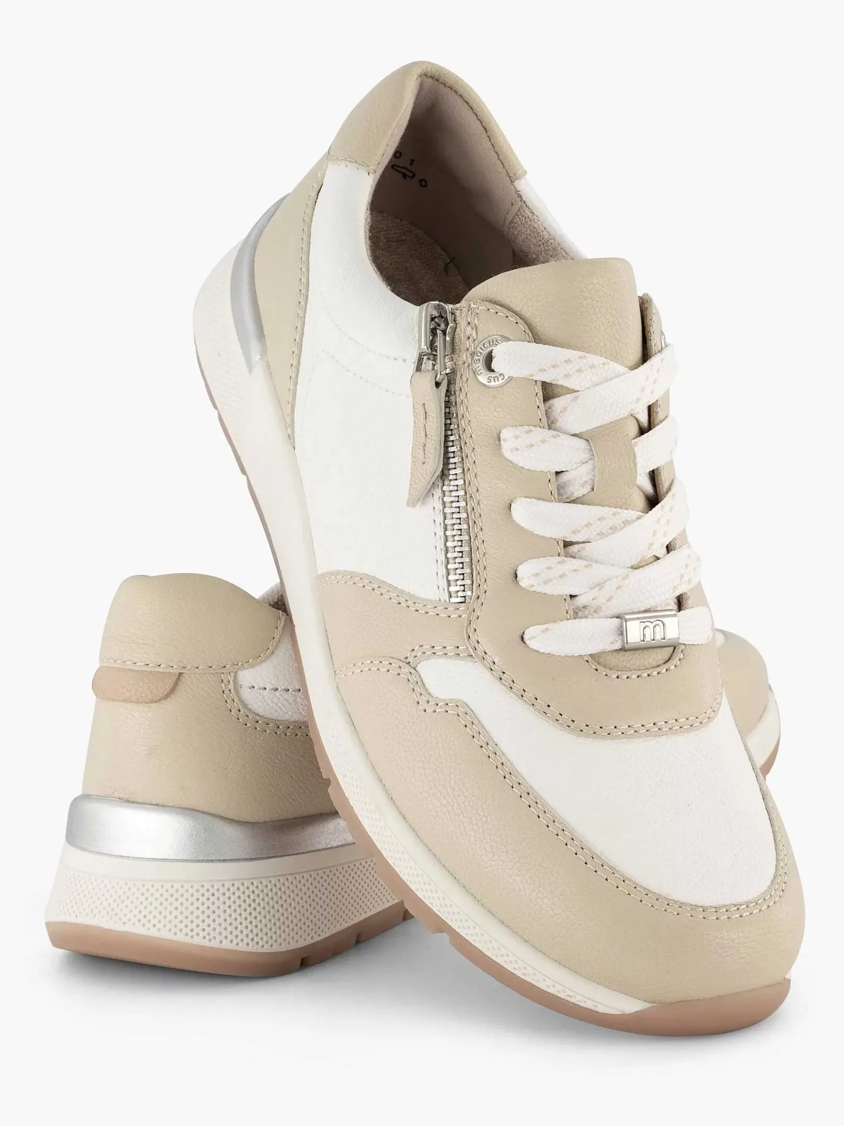 Medicus Comfort Schoenen-Witte Leren Comfort Sneaker