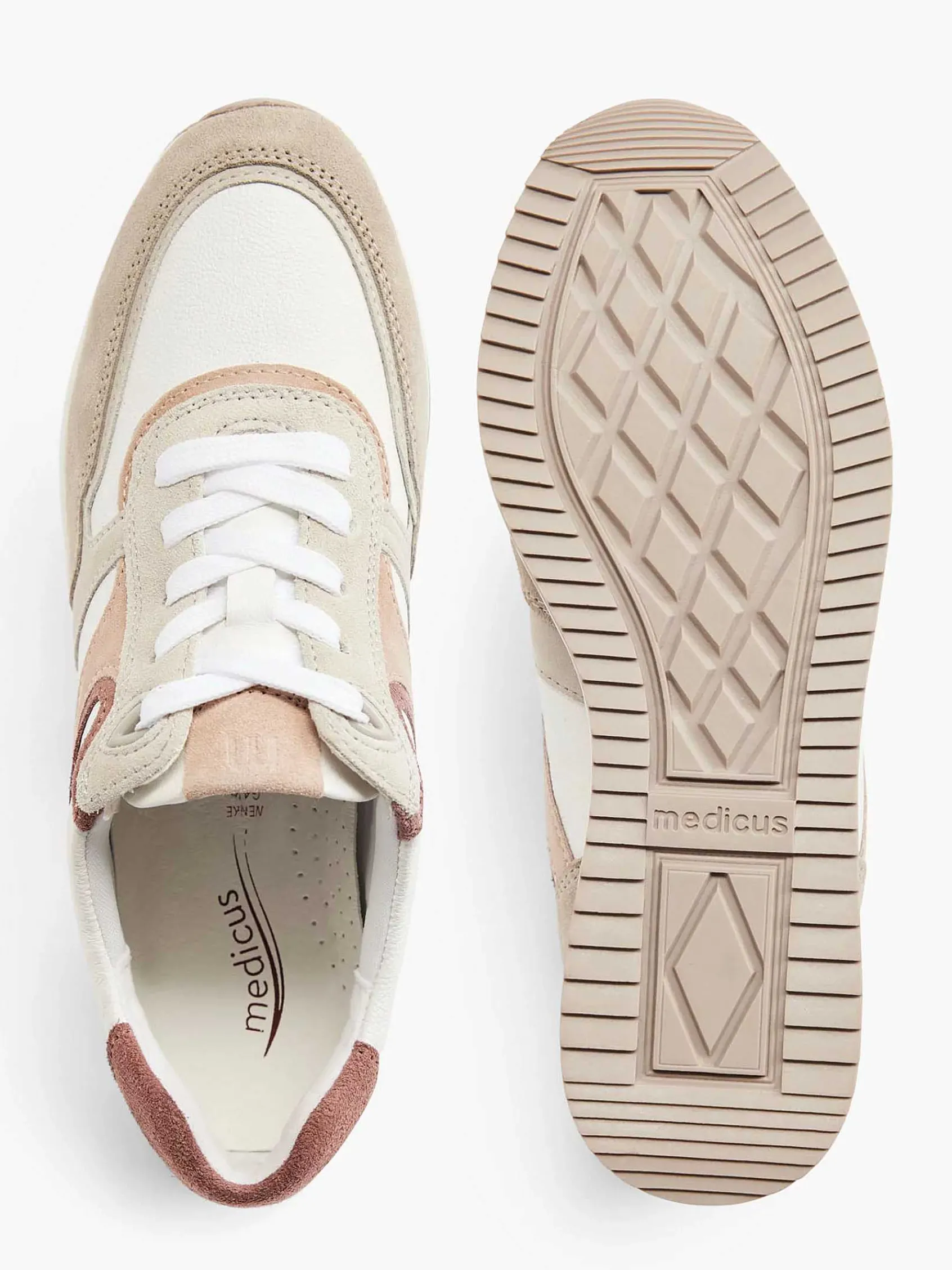 Medicus Comfort Schoenen-Witte Leren Comfort Sneaker