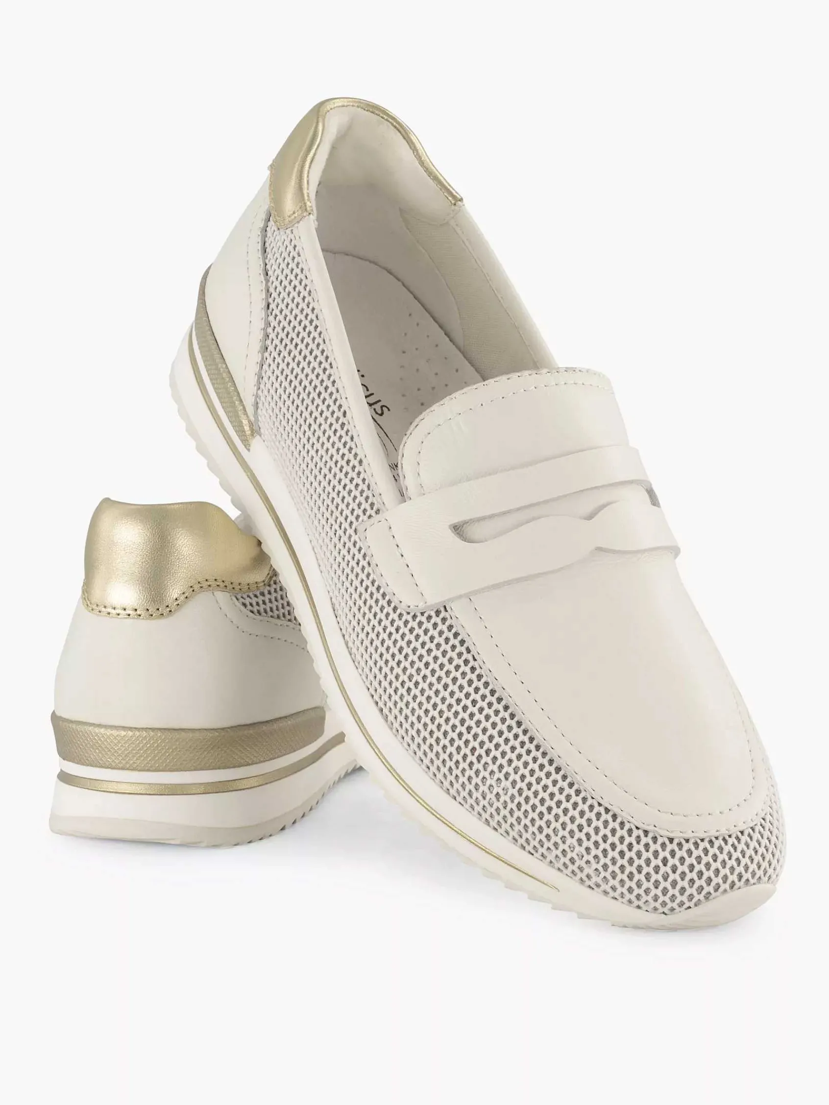 Medicus Comfort Schoenen-Witte Leren Instapper