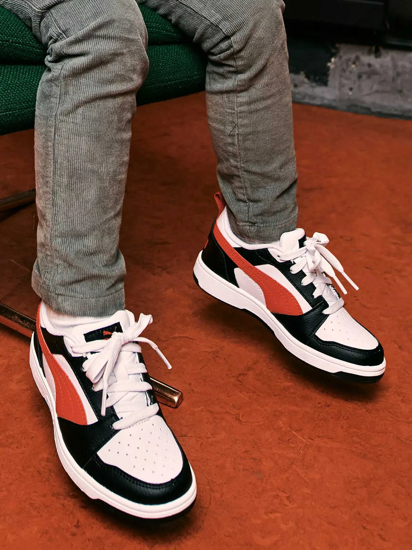 Puma Jongensschoenen-Witte Rebound V6 Lo Ps
