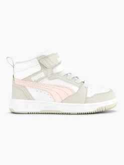 Puma Jongensschoenen-Witte Rebound V6 Mid Ac+ Ps