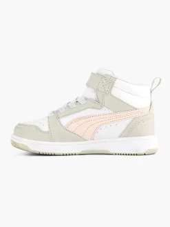 Puma Jongensschoenen-Witte Rebound V6 Mid Ac+ Ps