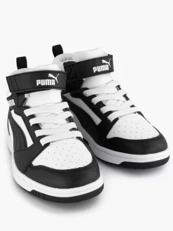 Puma Jongensschoenen-Witte Rebound V6 Mid Ac+ Ps