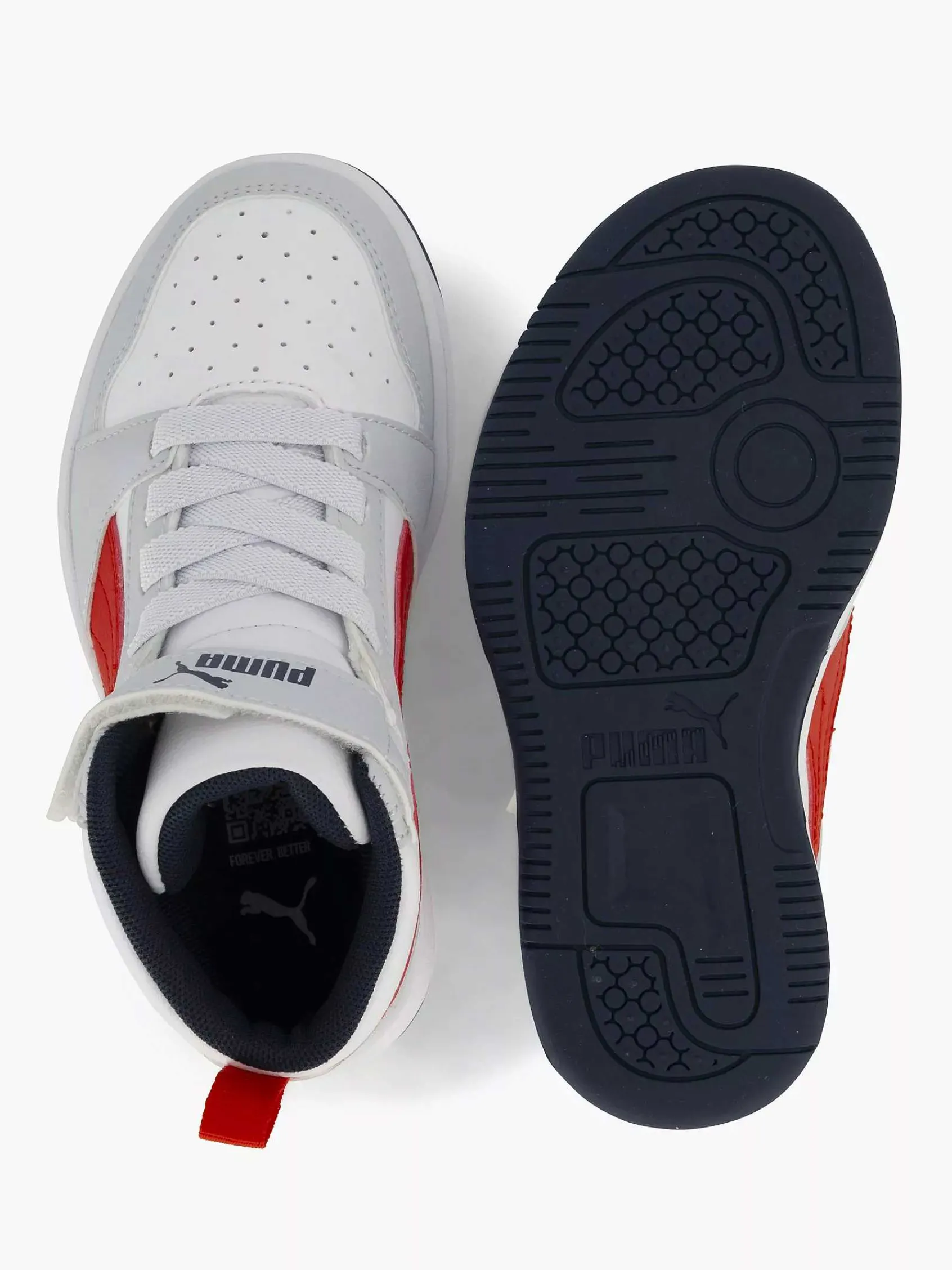 Puma Babyschoenen-Witte Rebound V6 Mid Ac+ Ps
