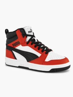 Puma Jongensschoenen-Witte Rebound V6 Mid Jr