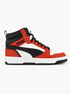 Puma Jongensschoenen-Witte Rebound V6 Mid Jr