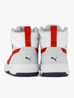 Puma Jongensschoenen-Witte Rebound V6 Mid Jr