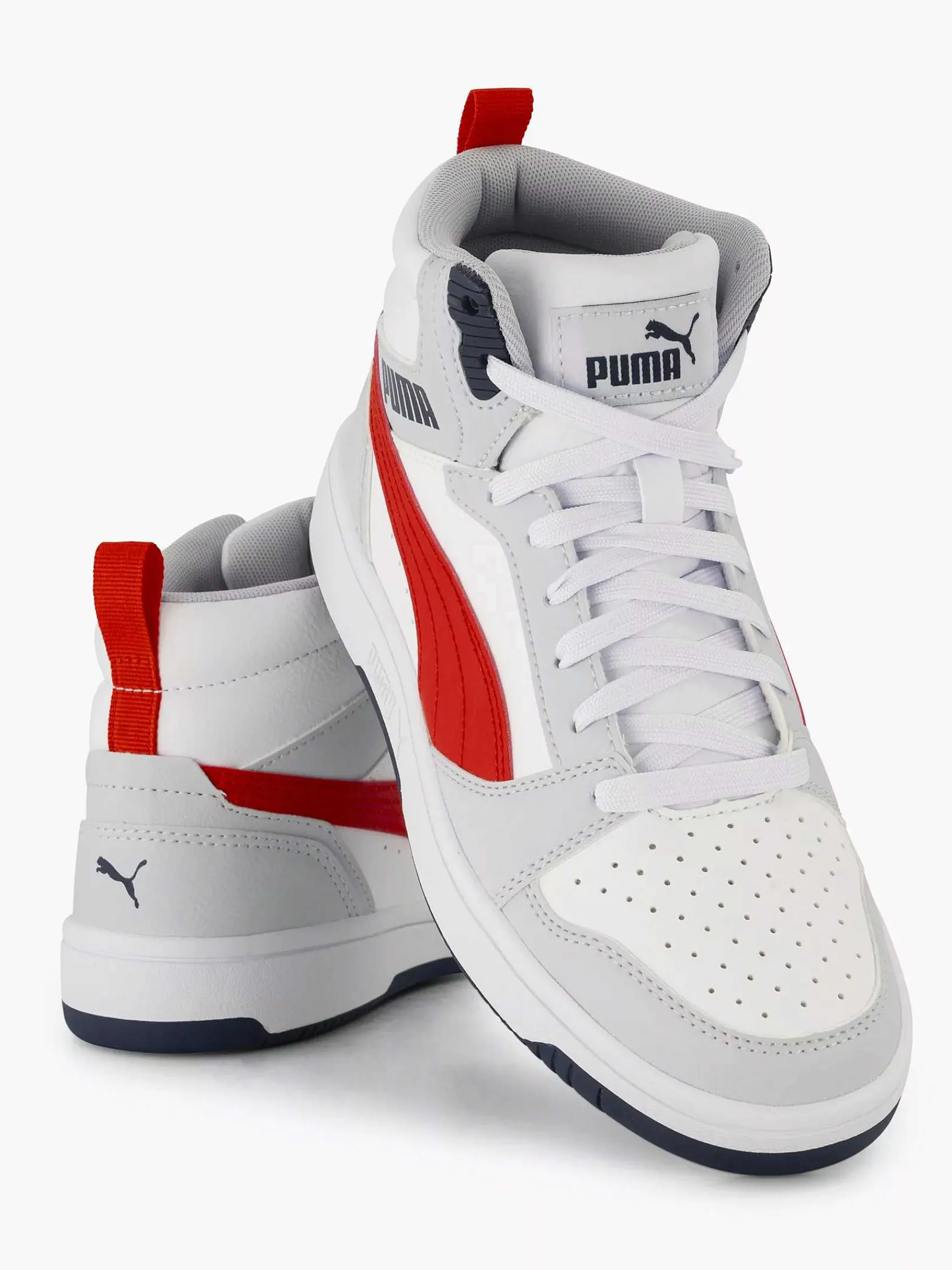 Puma Jongensschoenen-Witte Rebound V6 Mid Jr