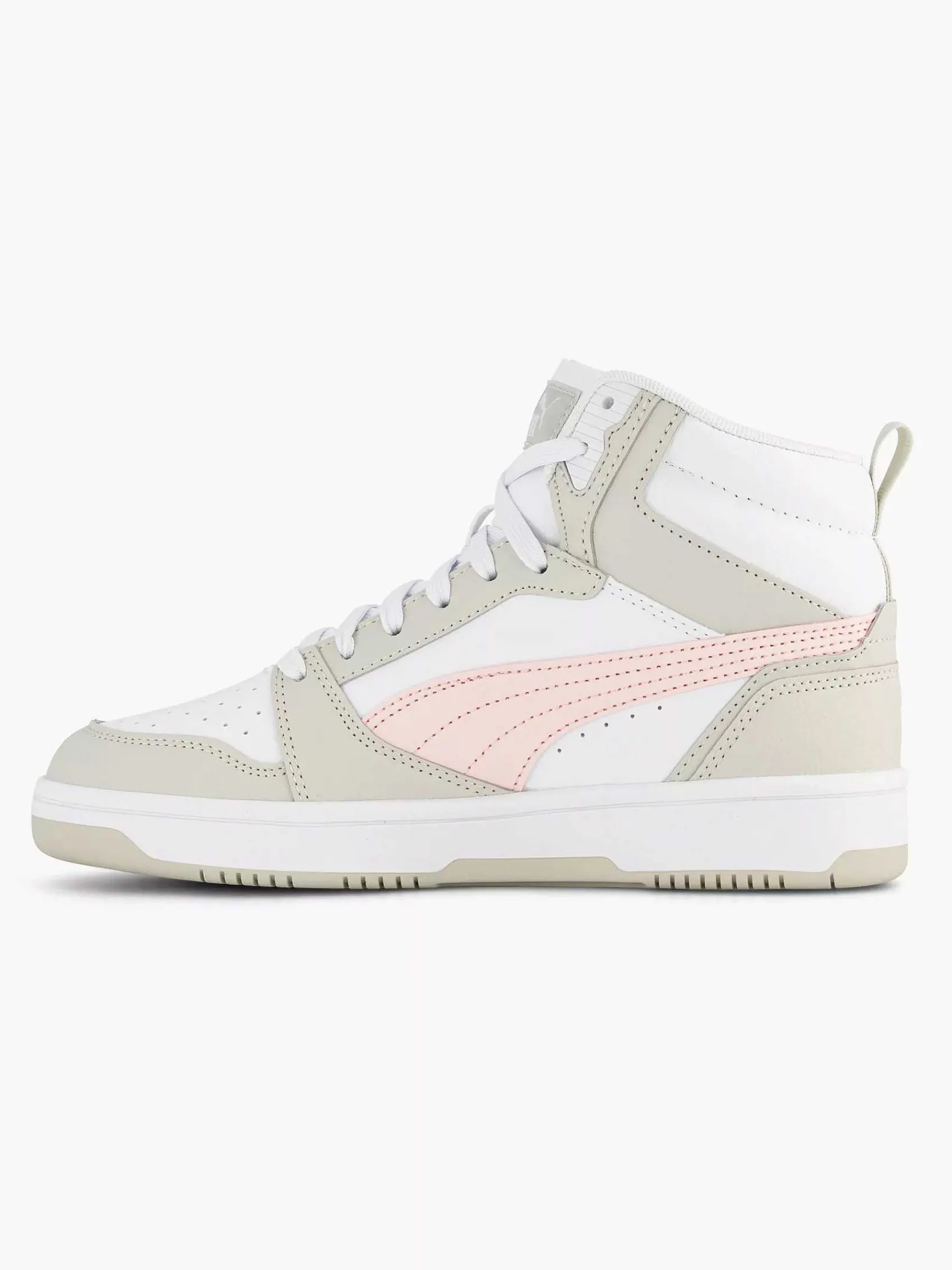 Puma Sneakers-Witte Rebound V6 Mid Jr