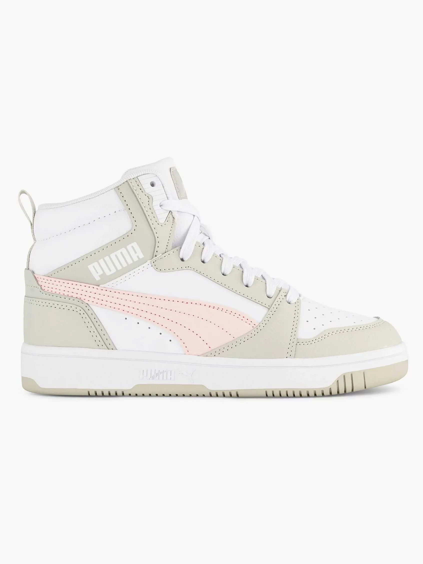 Puma Sneakers-Witte Rebound V6 Mid Jr